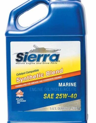 SIERRA 25W-40 – ACEITE DE MEZCLA SINTÉTICA PARA MOTOR DENTROFUERABORDA DE 4 TIEMPOS –1 GALÓN