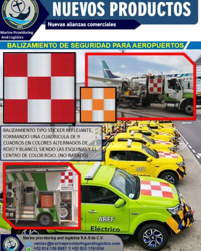 BALIZAMIENTO PARA VEHICULOS DE AEROPUERTOS TIPO STICKER REFLEJANTE